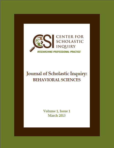 Center for Scholastic Inquiry Journal of Scholastic Inquiry:  Behavioral Sciences